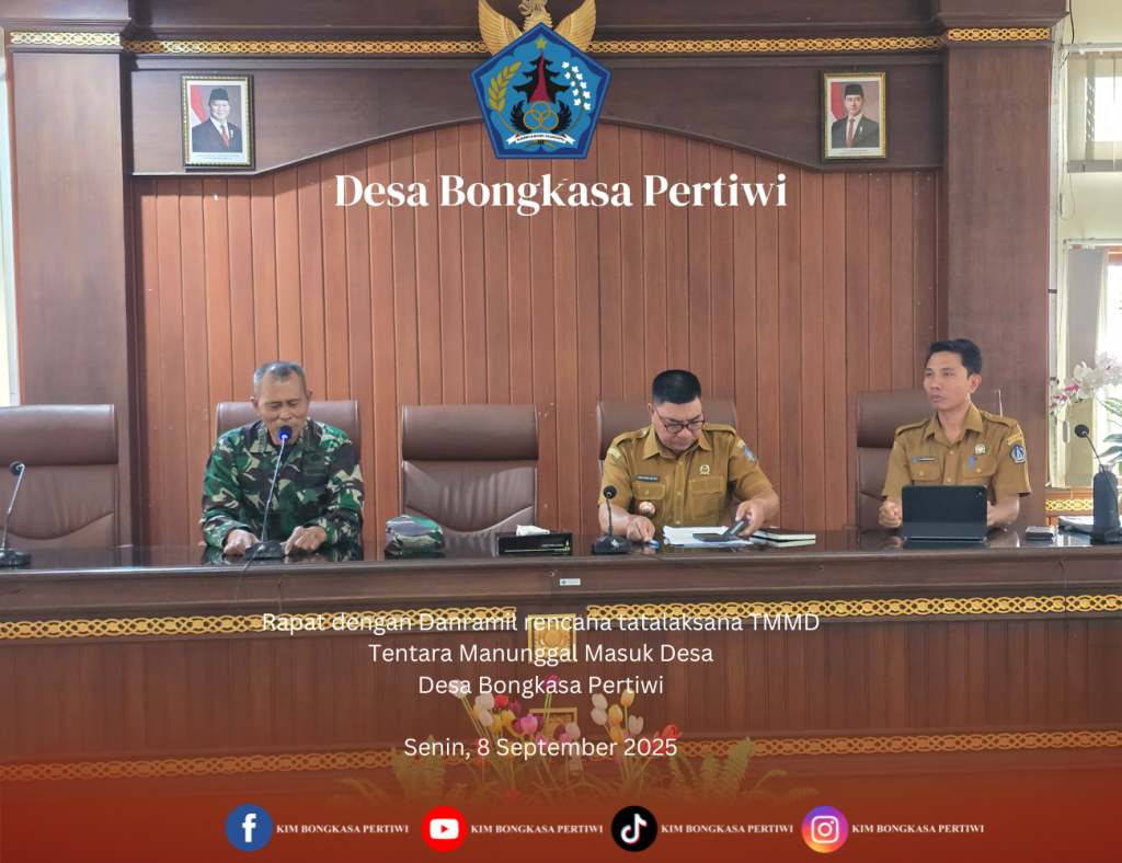 Rapat dengan Danramil rencana tatalaksana TMMD Tentara Manunggal Masuk Desa